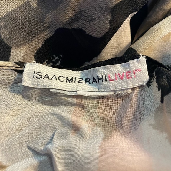 Isaac Mizrahi Scarf/Shawl Black/pink/grey Floral - Picture 3 of 3